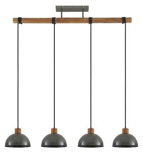Lustră Pendul Lindby, Durbis, reglabil, Gri, Bucătărie, Lemn, Vintage