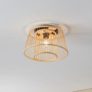 EGLO Plafonieră Hykeham, Ø 38 cm, naturală, bambus, reglabil, Lemn, Camera de zi / sufragerie, Bamboo, Scandinavă