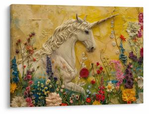 Tablou - Unicorn cu flori (70x50 cm)