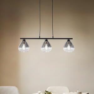 Lindby Lampă suspendată Lindby, negru, sticlă, lungime 75 cm, reglabil, Gri, Camera de zi / sufragerie, Sticlă, Modern