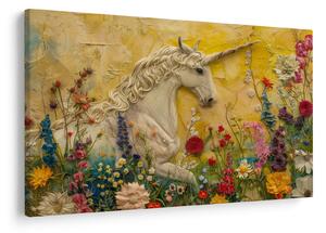 Tablou - Unicorn cu flori (90x60 cm)