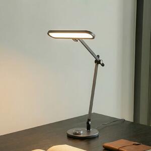 Lindby LED lampă de masă Elvir, gri, aluminiu, înălțime 53cm, CCT, reglabil, Gri, Camera de zi / sufragerie, Aluminiu, Modern