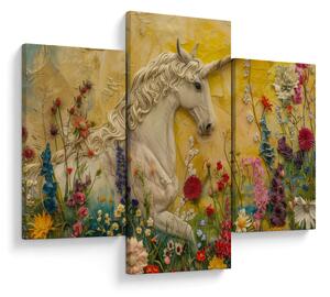 Tablou - Unicorn cu flori (90x60 cm)