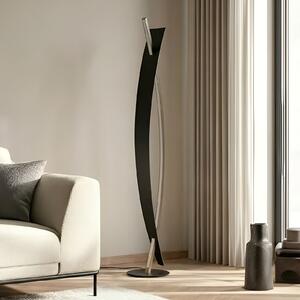 Lucande Lampadar LED Marija, negru, metal, înălțime 140 cm, reglabil, Negru, Camera de zi / sufragerie, Metal, Modern