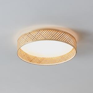 EGLO Plafonieră cu LED ochiuri de bambus Luppineria Ø 38cm, Lemn, Camera de zi / sufragerie, Bamboo