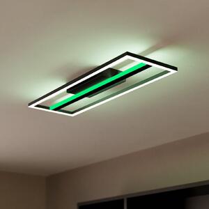 EGLO Plafonieră cu LED-uri Calagrano-Z ZigBee RGB/CCT 64x22cm, reglabil, Negru, Camera de zi / sufragerie, Metal, Modern