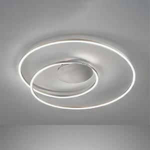 FISCHER & HONSEL Plafonieră LED HOLY, nichel, Ø 49 cm, telecomandă, CCT, reglabil, Gri, Camera de zi / sufragerie, Metal, Modern