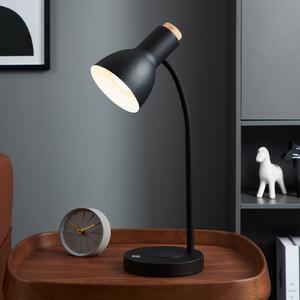 EGLO Veradal-QI lampă de masă LED cu dimmer tactil, reglabil, Negru, Studiu / Birou, Metal