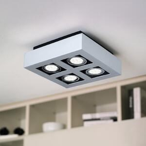 EGLO Plafonieră LED cu 4 becuri Loke, Gri, Camera de zi / sufragerie, Metal, Modern