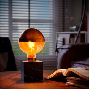 Calex Square Marble Lampă de masă, negru, Negru, Camera de zi / sufragerie, Marmură