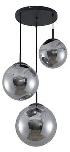 Lustră Pendul Lindby, Teeja, reglabil, Gri, Camera de zi, Sticlă, Vintage