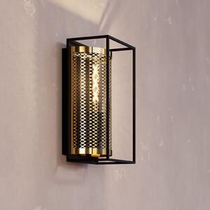 EGLO Aplică Nohales, înălțime 32 cm, negru/albastru, reglabil, Negru, Camera de zi / sufragerie, Metal, Design industrial, Priză de perete top