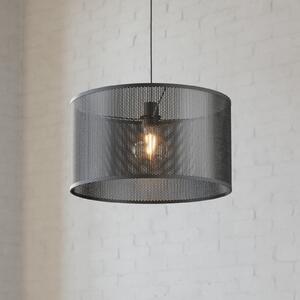 EGLO Lampă suspendată Manby, Ø 45 cm, negru, oțel, reglabil, Negru, Camera de zi / sufragerie, Metal, Design industrial