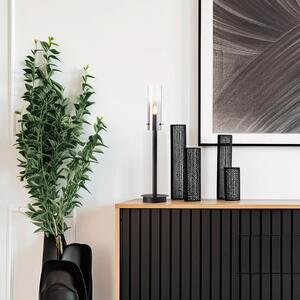 Brilliant Lampă de masă Glasini, înălțime 49,5 cm, gri fumuriu/negru, sticlă, Gri, Camera de zi / sufragerie, Sticlă, Modern