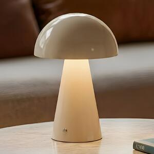 Lindby LED lampă de masă reîncărcabilă Nevijo, bej, Ø20cm, USB, dimabil, reglabil, Bej, Camera de zi / sufragerie, Metal, Modern