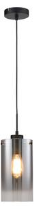 Freelight Lampă suspendată Ventotto, negru/fum, Ø 15 cm, sticlă, reglabil, Gri, Camera de zi / sufragerie, Metal, Modern