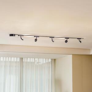 Lindby Sistem de șine 48V Lumaro, spoturi, 5 becuri, negru, Ø 7,3cm, reglabil, Negru, Camera de zi / sufragerie, Aluminiu, Modern