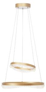 Brilliant Lampă suspendată Aurora LED, auriu, Ø 30 cm, aluminiu, CCT, reglabil, Auriu / Alamă, Camera de zi / sufragerie, Aluminiu, Modern