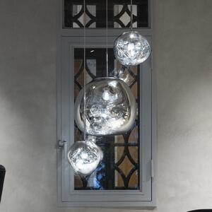 Tom Dixon Lampă suspendată LED Melt Mini, Ø 28 cm, crom, reglabil, Metalic, Camera de zi / sufragerie, Plastic, Design