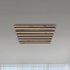 Globo Plafonieră LED Hayden, lungime 45 cm, negru/lemn închis, Negru, Camera de zi / sufragerie, Aluminiu