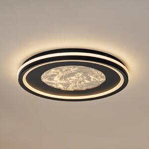 Lucande Plafonieră LED Tillian, negru/auriu, 50 cm, dimabilă, reglabil, Negru, Camera de zi / sufragerie, Metal, Modern