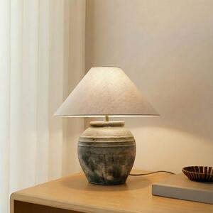 Lucande Lampă de masă Thalorin, înălțime 46 cm, gri, ceramică, Gri, Camera de zi / sufragerie, Ceramică, Scandinavă