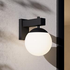 EGLO Aplică de exterior Bufalata, negru/alb opal, reglabil, Negru, Metal, glob