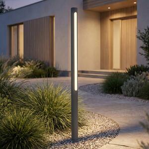Lindby bornă luminoasă LED Liravel, înălțime 90 cm, antracit, IP65, Negru, Aluminiu, Modern