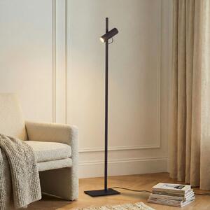 Lucande Lampadar Lysias, negru, metal, înălțime 143,2 cm, Negru, Camera de zi / sufragerie, Metal, Modern