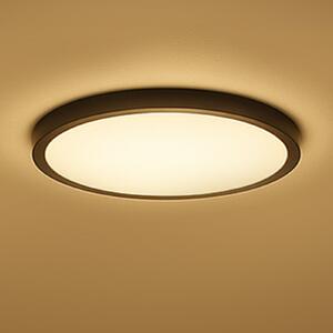Calex Smart plafonieră LED HALO Ø 40cm negru IP54 RGB CCT, reglabil, Negru, Camera de zi / sufragerie, Plastic, Modern