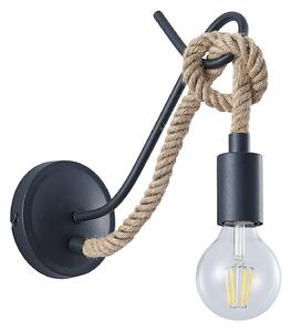 Lampă de perete Lucande, Ropina, reglabil, Negru, Camera de zi, Metal, Vintage