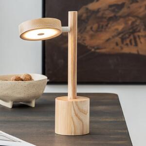 Good & Mojo GOOD MOJO Lampă de masă cu LED Okinawa, natur, 35 cm, lemn, reglabil, Lemn, Camera de zi / sufragerie, Lemn, Modern