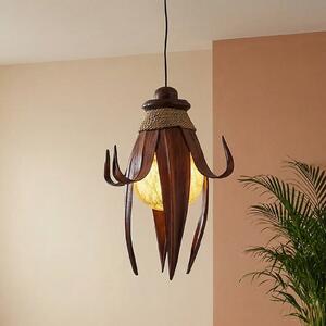 Woru Karima lampă suspendată exotică, reglabil, Lemn, Camera de zi / sufragerie, Lemn, Design