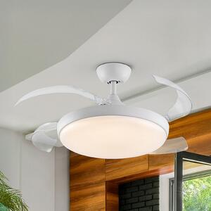 Schuller Valencia Ventilator de tavan cu LED Venturi alb/transparent DC, Ø 106 cm silențios, reglabil, Transparent, Camera de zi / sufragerie, Plastic, Modern