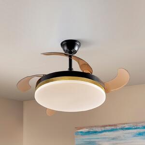 Schuller Valencia Ventilator de tavan cu LED Vento negru/auriu/fum Ø 100 cm silențios, reglabil, Gri, Camera de zi / sufragerie, Plastic, Modern