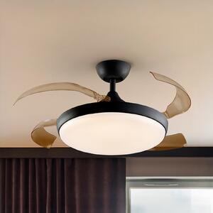 Schuller Valencia Ventilator de tavan cu LED Venturi negru/fum DC Ø 106 cm silențios, reglabil, Gri, Camera de zi / sufragerie, Plastic, Modern