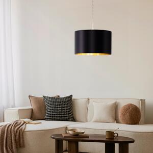 EGLO Leico lampă suspendată textilă, 38 cm, negru, reglabil, Negru, Camera de zi / sufragerie, Țesătură / Textil, Modern