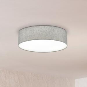 EGLO Plafonieră Pasteri gri cu abajur de in 57 cm, reglabil, Gri, Camera de zi / sufragerie, Țesătură / Textil, Modern