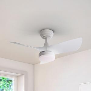 Schuller Valencia Ventilator de tavan cu LED Tropic, alb, Ø 76 cm, silențios, CCT, reglabil, Alb, Camera de zi / sufragerie, Plastic, Modern