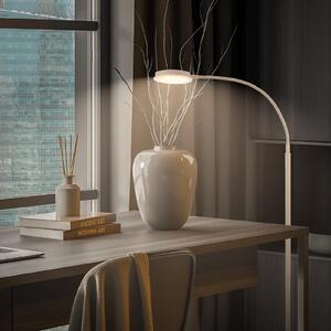 Briloner Lampadar LED Megg, bej, metal, 3.000 K, dimmer tactil, reglabil, Bej, Camera de zi / sufragerie, Metal