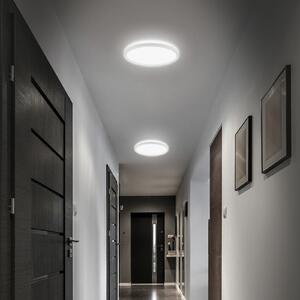 Briloner Plafonieră LED pentru baie Slim Drip, albă, Ø 29 cm, IP44, Alb, Baie, Plastic