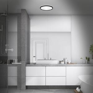 Briloner Plafonieră LED pentru baie Slim Drip, negru, Ø 29 cm, IP44, Negru, Baie, Plastic