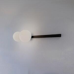 ALDEX Aplică de perete Garda 2, negru, metal, sticlă, 2 becuri, reglabil, Negru, Camera de zi / sufragerie, Metal, Modern