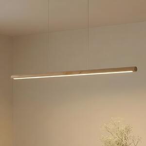 Lucande Lampă suspendată LED Maruta, lemn, grindă, 120 cm, 3000K, Lemn, Camera de zi / sufragerie, Lemn, Modern