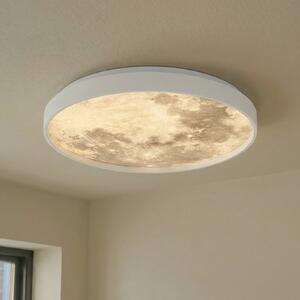 Lindby plafonieră LED Lune, plastic, metal, 38 cm, Alb, Camera de zi / sufragerie, Plastic, Modern