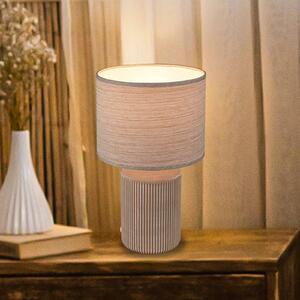 Briloner Lampa de masă Ino, maro, ceramică, textil, E27, Maro / Rugină, Camera de zi / sufragerie, Ceramică