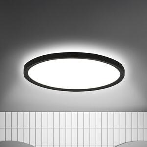 Briloner Plafonieră LED Move Sensor, negru, Ø 29 cm, IP44, 4000K, Negru, Hol, Plastic