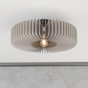 EGLO Plafonieră Palombaia, albă, Ø 50 cm, oțel/lemn, E27, reglabil, Alb, Metal