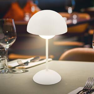 Briloner Lampa de masă cu LED și baterie Kugle, albă, metal, IP44, dimabil, reglabil, Alb, Camera de zi / sufragerie, Metal, Modern
