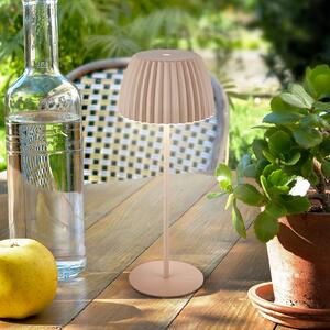 Briloner Lampă de masă cu LED și baterie Brilo unplugged Riffle, 36 cm, bej, reglabil, Bej, Camera de zi / sufragerie, Metal